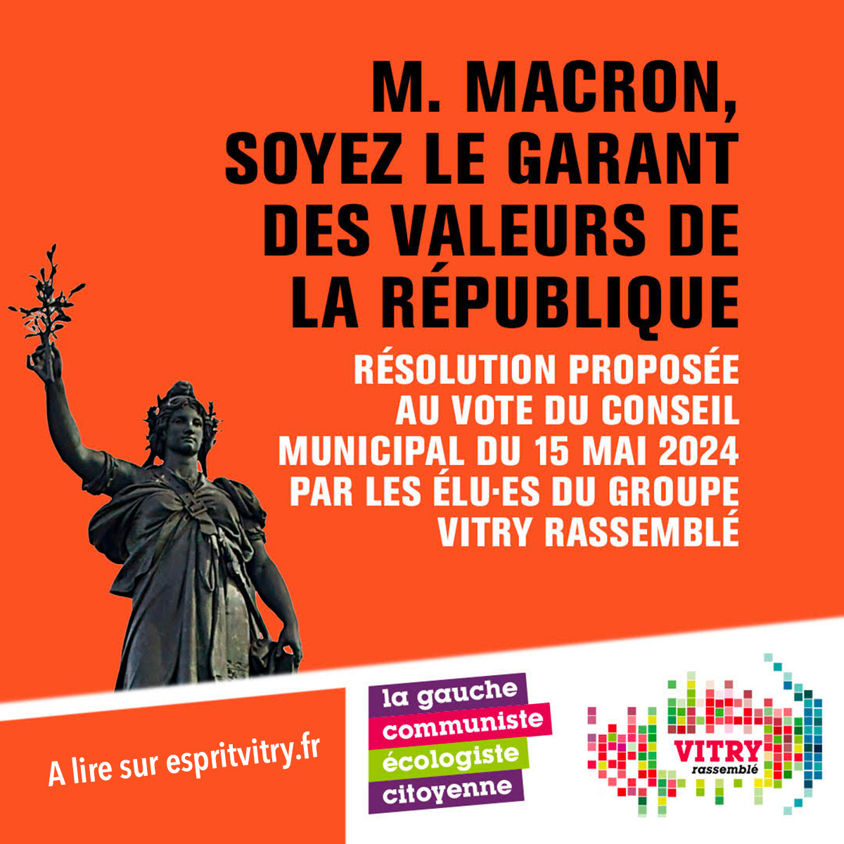 Mr Macron, soyez le garant de la République.