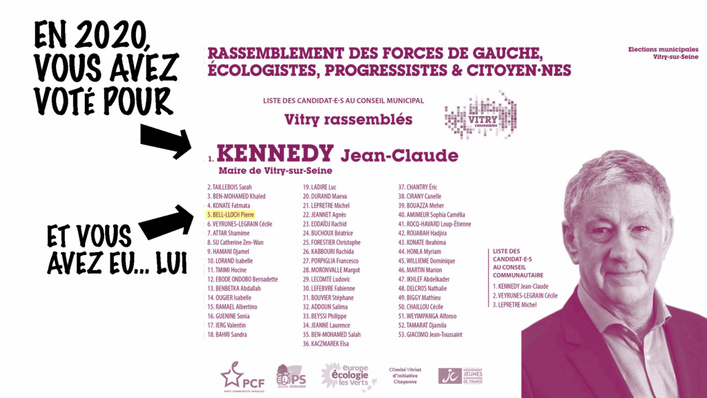 En 2020, vous avez voté Jean-Claude Kennedy, et vous avez eu ... Pierre Bell-Lloch !!! 
